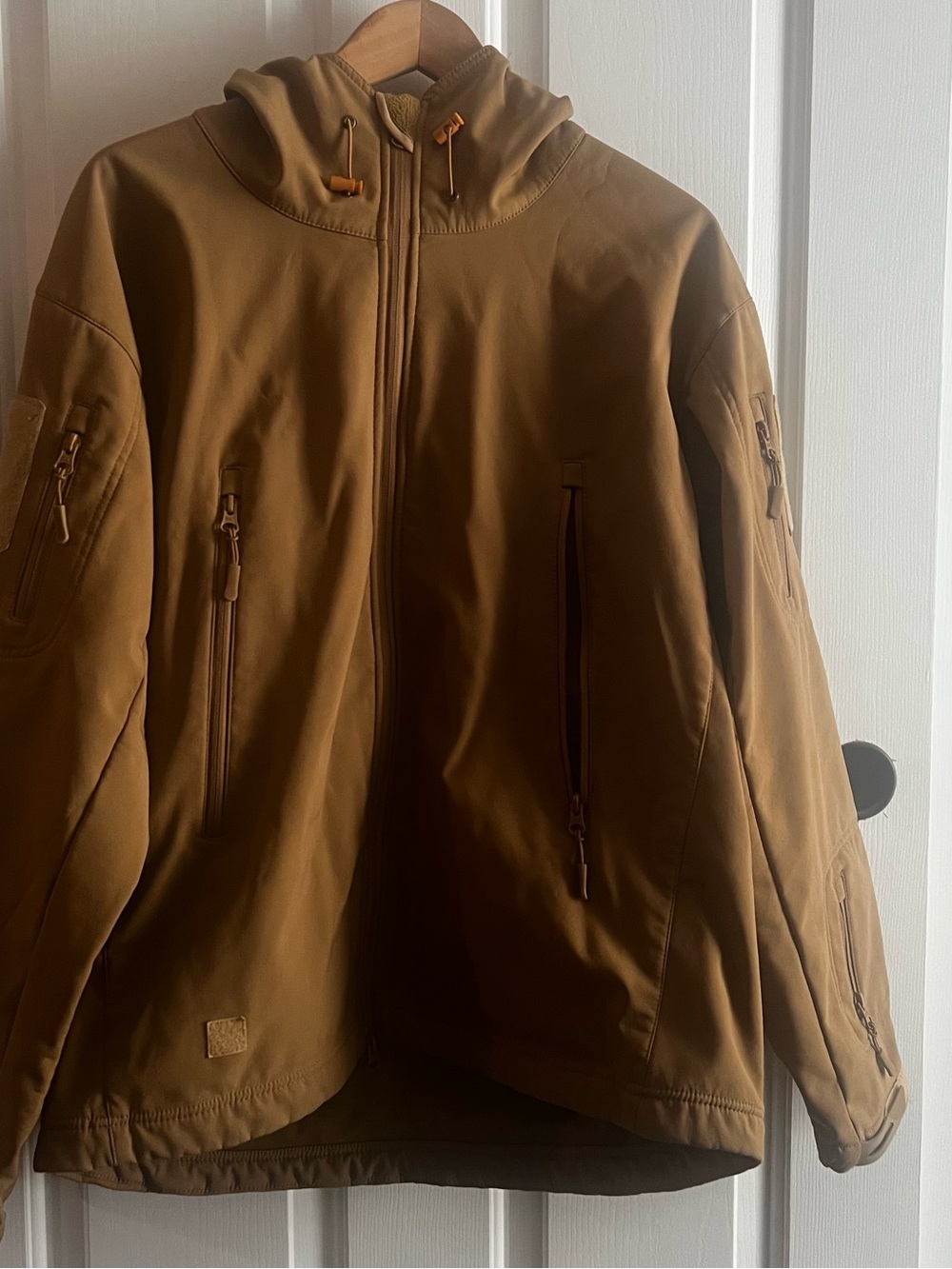 Men's Hooded Softshell Jacket - Camel Brown